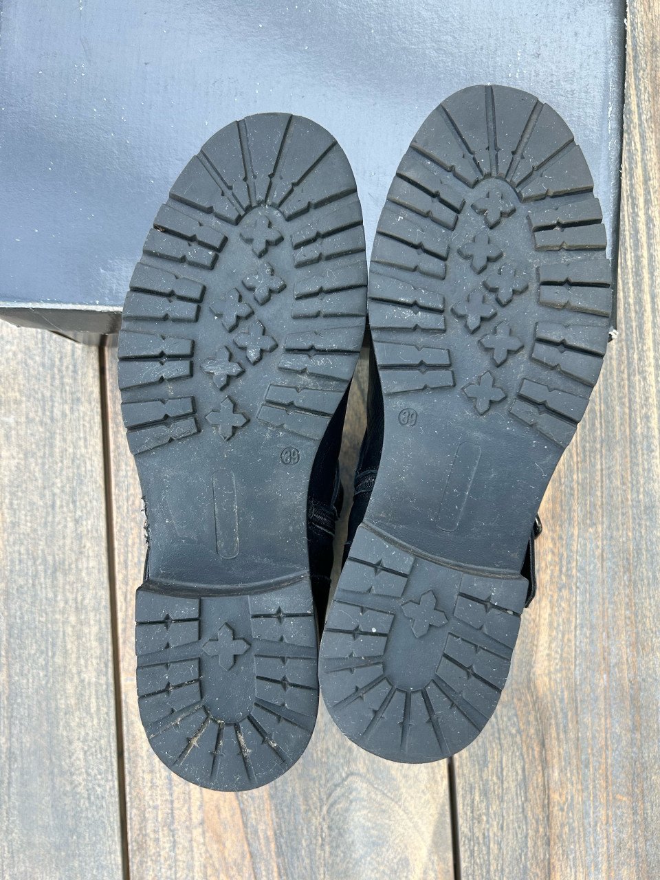 Zwarte bikerboot Omoda echt leer