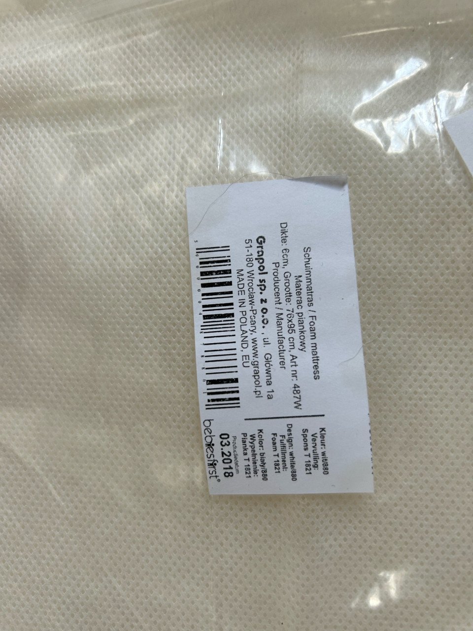 Matras box 76x95 gloednieuw