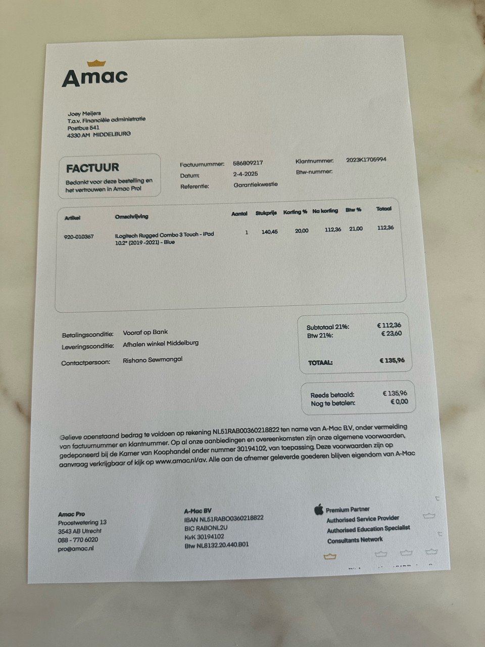 Logitech Rugged Combo 3 - toetsenbord en hoes 10,2”