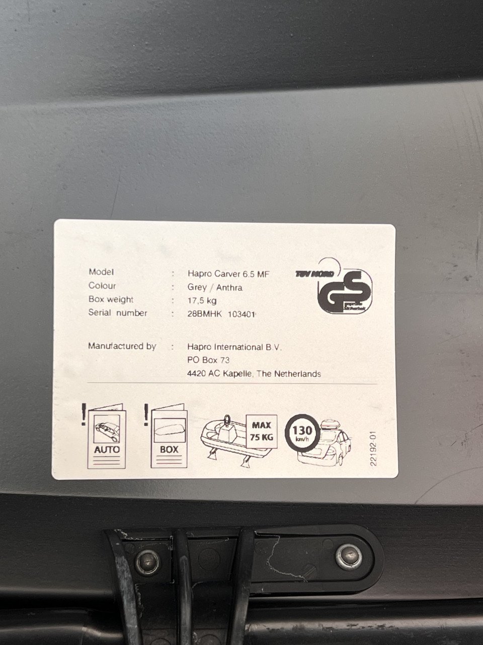 Hapro Carver 6.5 MF dakkoffer – 430L – zeer goede staat