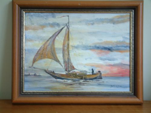 Olieverf schilderij  schilderijen  jac Caljouw  Arnemuiden