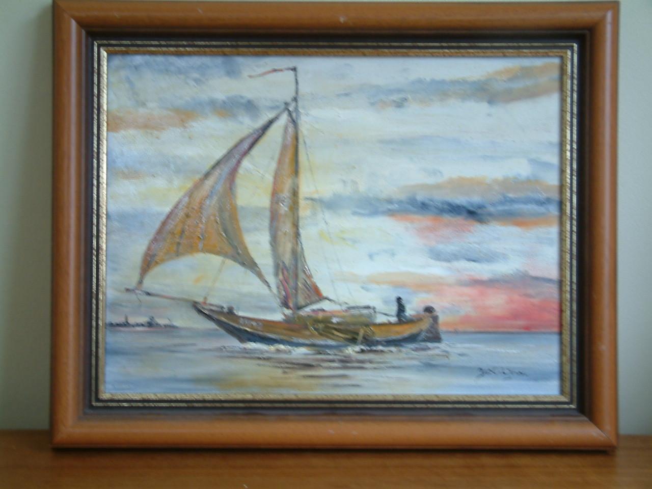 Olieverf schilderij  schilderijen  jac Caljouw  Arnemuiden