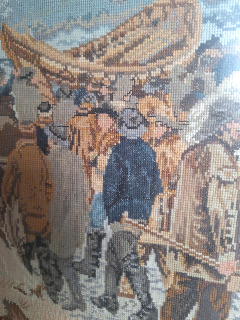 Retro geborduurde lijst