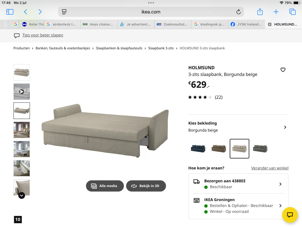 Slaapbank= 3 persoonszitbamk
