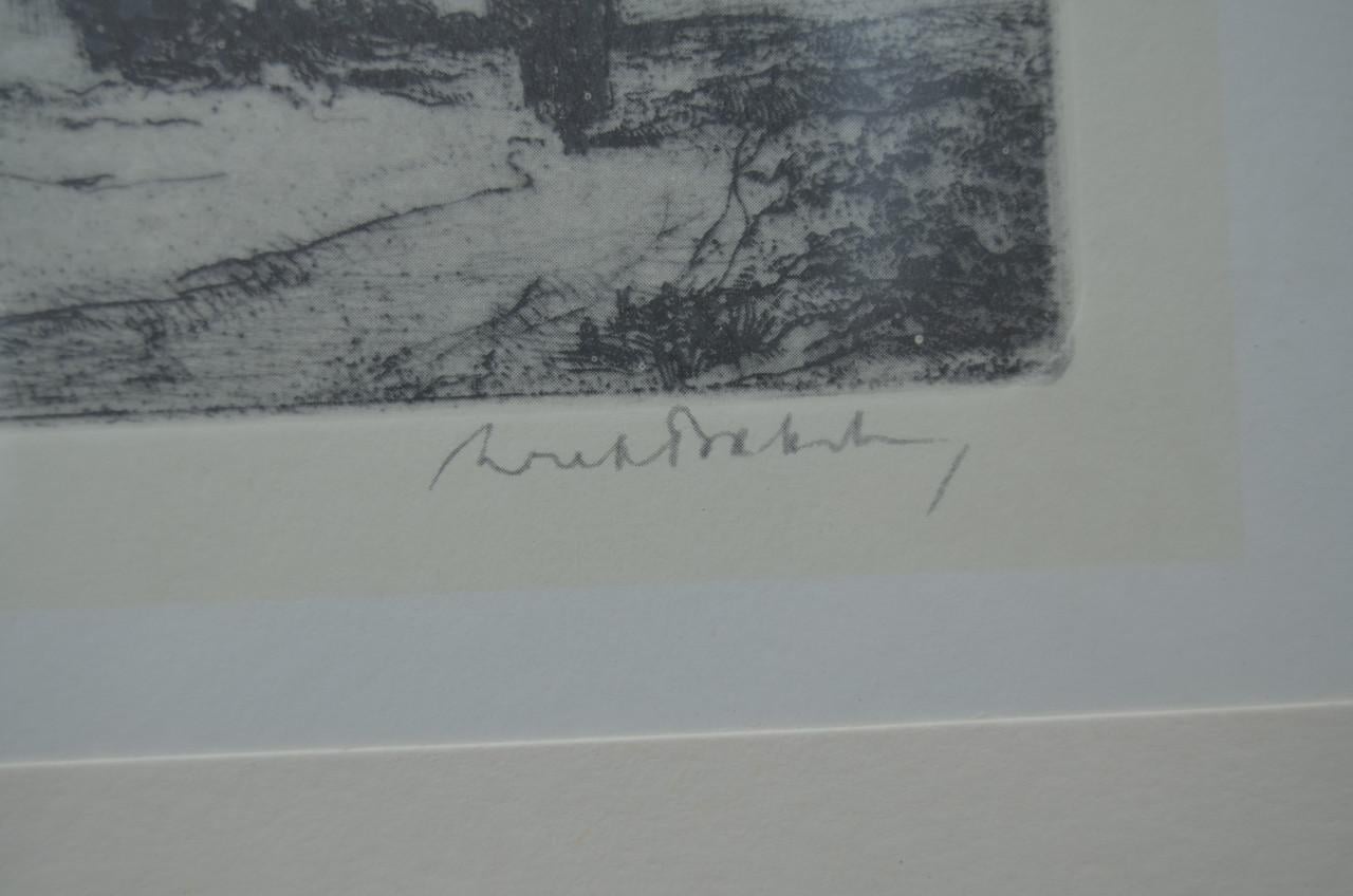 Chromolitho boerenwoning Oud Achterbosch Mol Dirk Baksteen