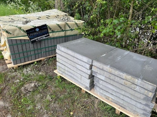 Betontegel 50x50x5 grijs facet