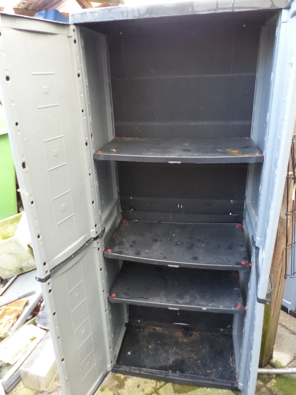 Tuinkast opbergkast kunststof 3 stuks 38d68b170hoog verstelbare draagplanke