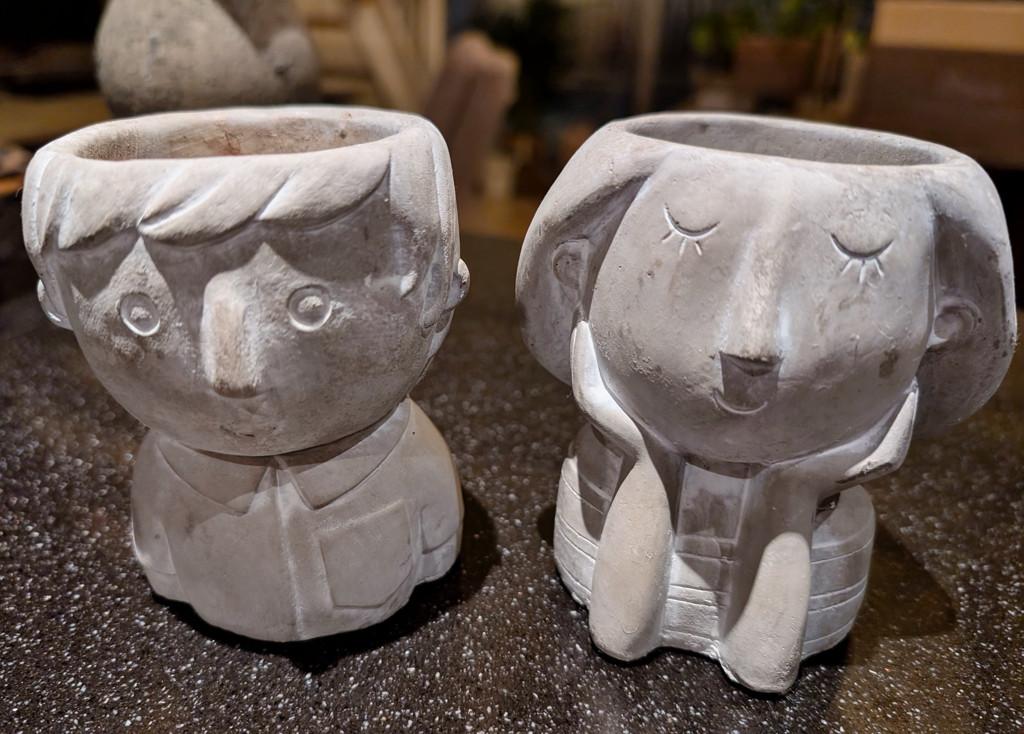 Set van twee mini bloempotjes