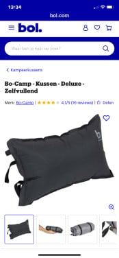 Kampeer 1 persoons matras en kussen Bo-camp