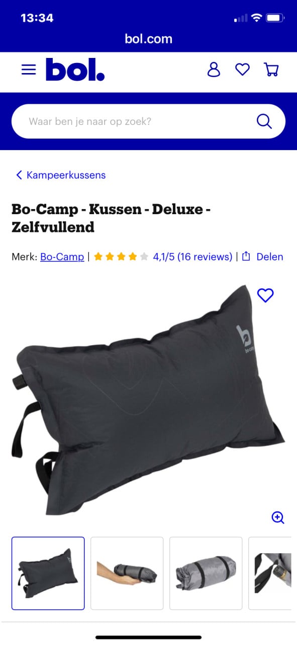 Kampeer 1 persoons matras en kussen Bo-camp