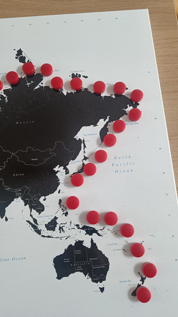 Magnetische wereldkaart