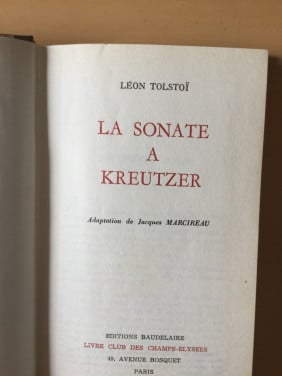 Leo Tolstoi La sonate à Kreutzer