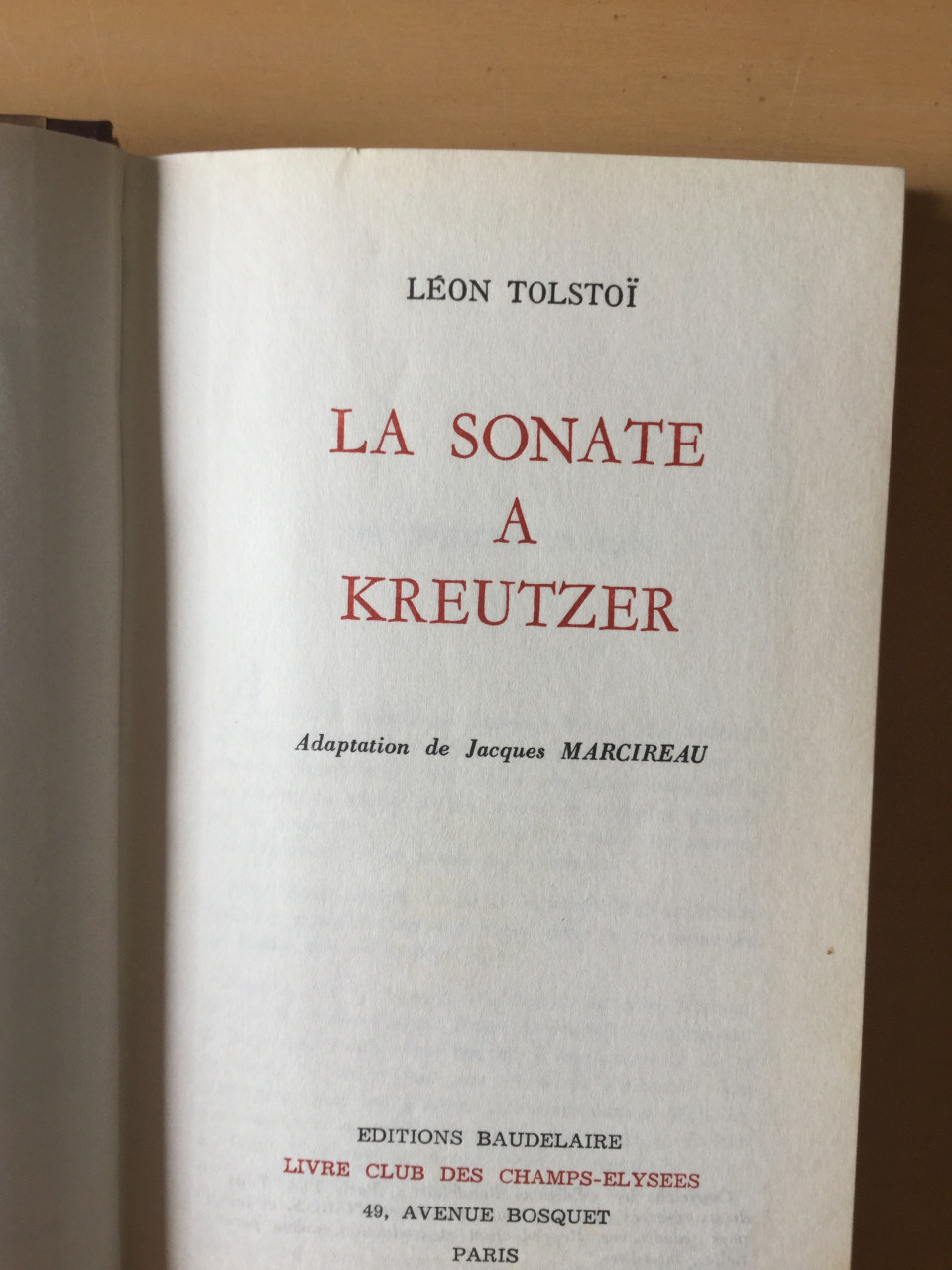 Leo Tolstoi La sonate à Kreutzer