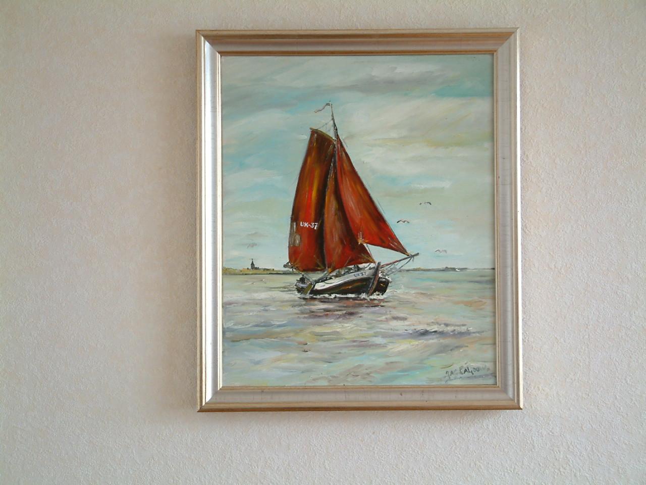Noordzee botter uk 37  40 x 50 cm doek