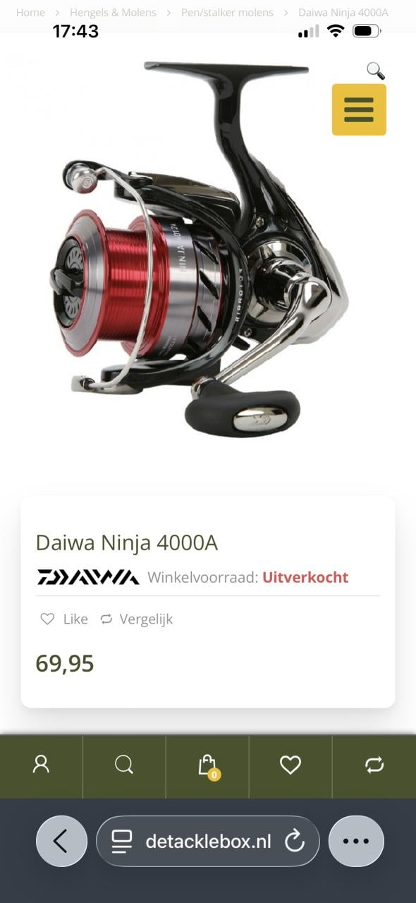 3 x Daiwa Ninja 4000A Nieuwstaat extra spoel
