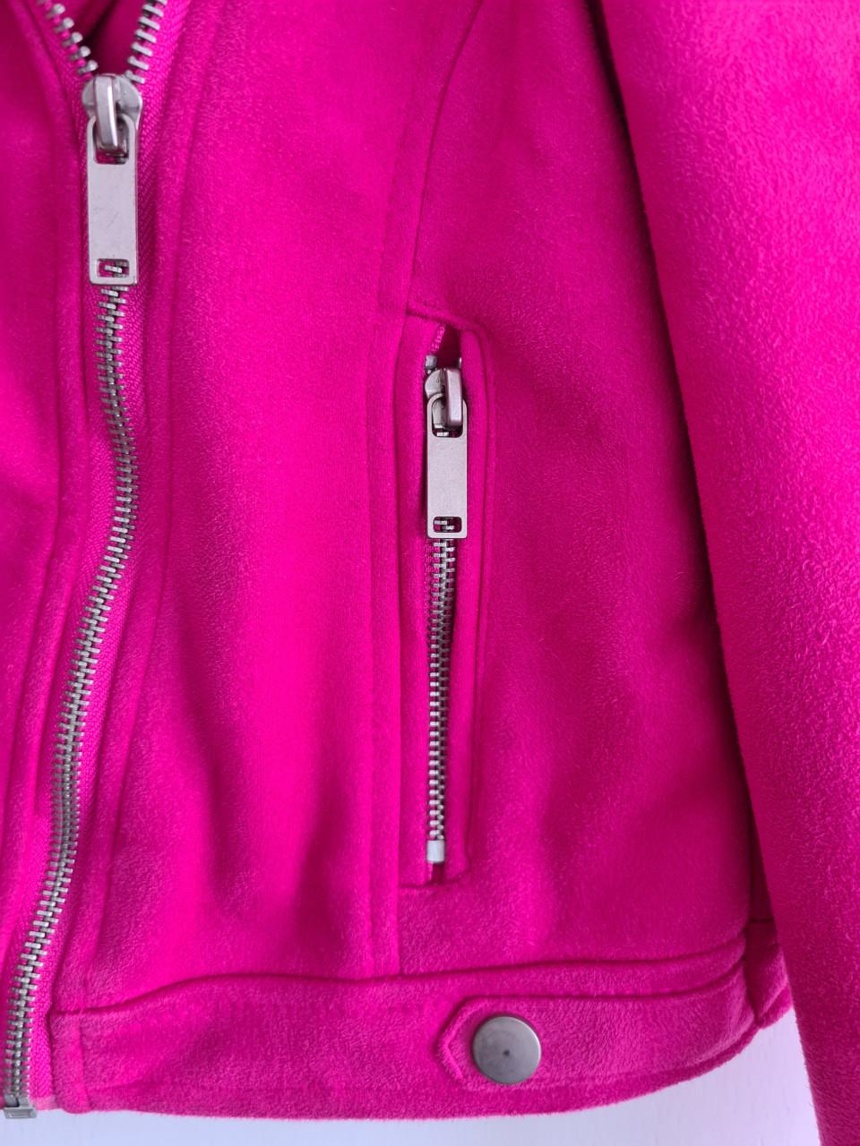 Fuchsia roze bikerjasje van Primark  Maat 128