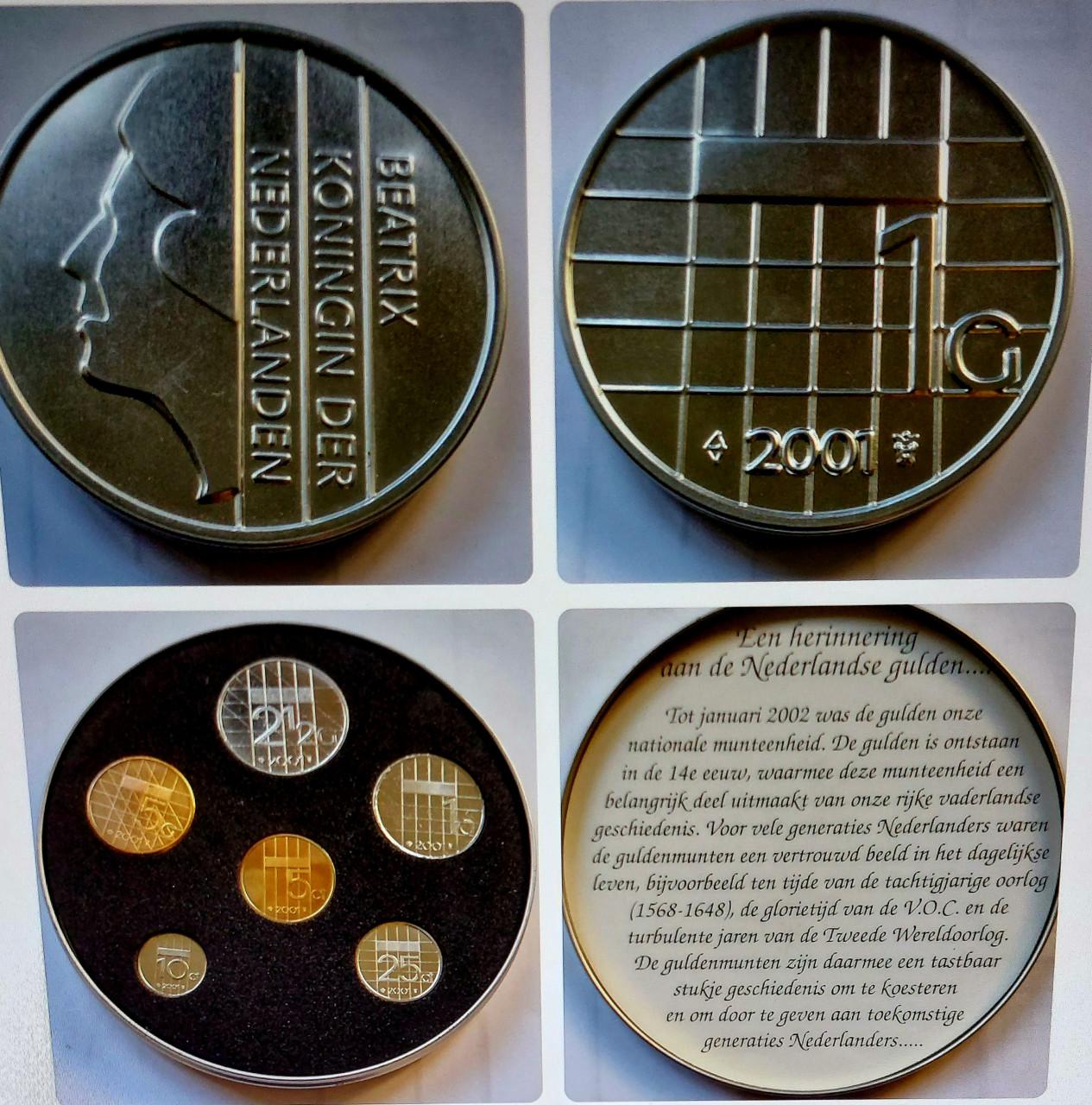 Metalen doos 2001 herdenkings set met munten