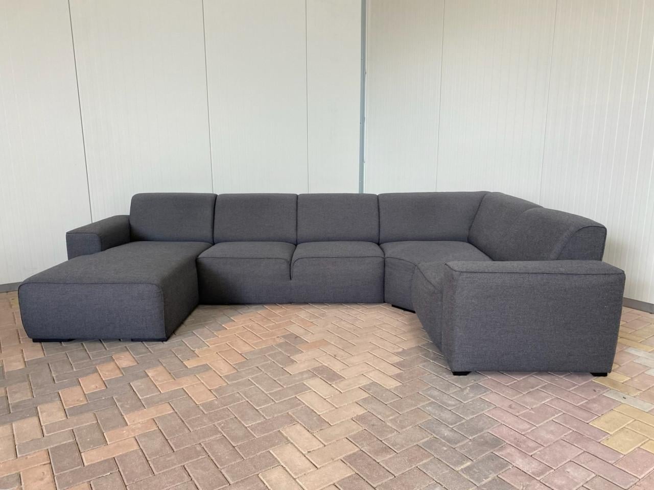 Grijs Stoffen U-Bankstel-Extra Grote Lounge Hoekbank-Gratis Levering