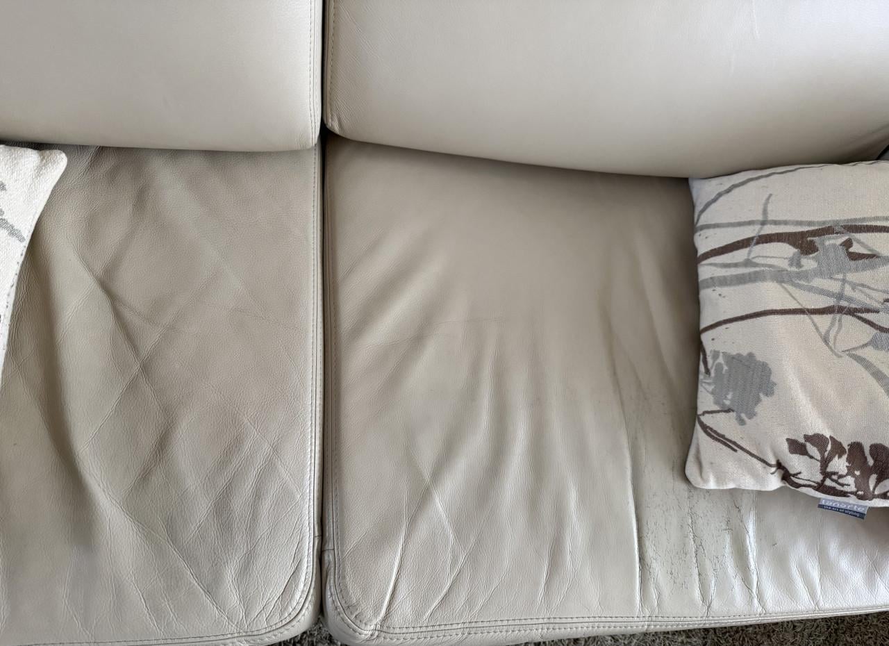 2,5 en 2 zits Leder Banken Crème