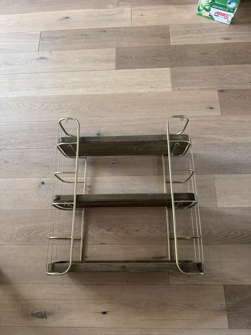 Wand bakkers rek goudkleurig 3 planken