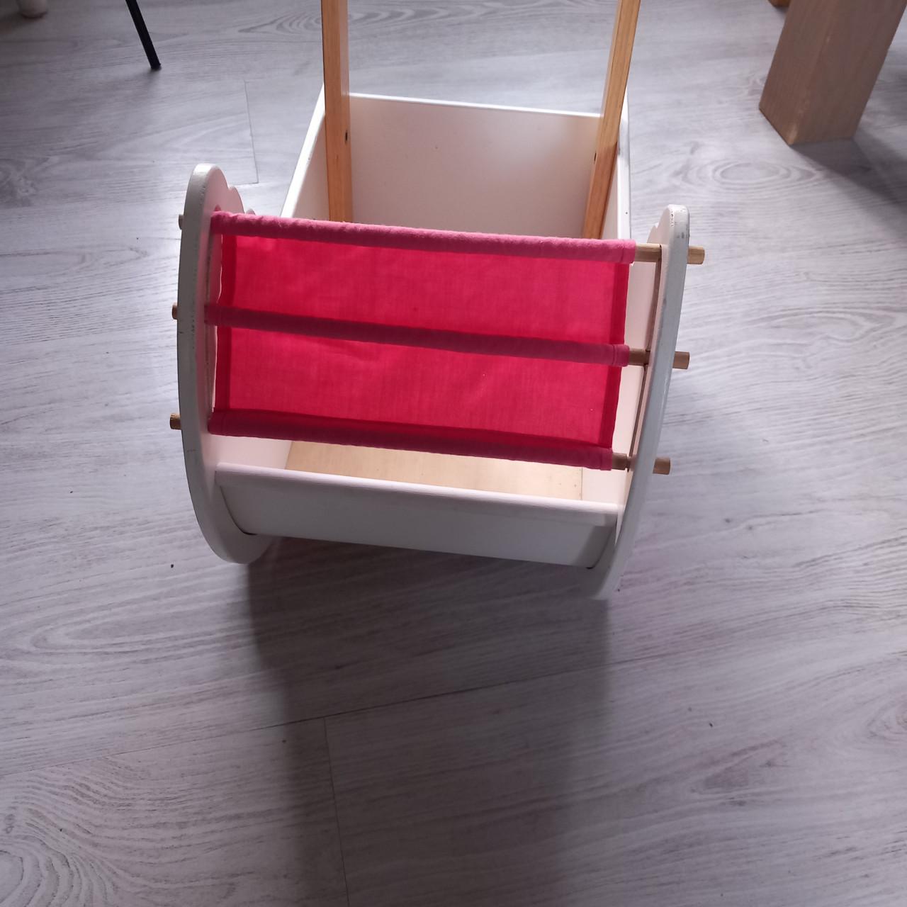 Houten poppenwagen merk wood be fun koopje