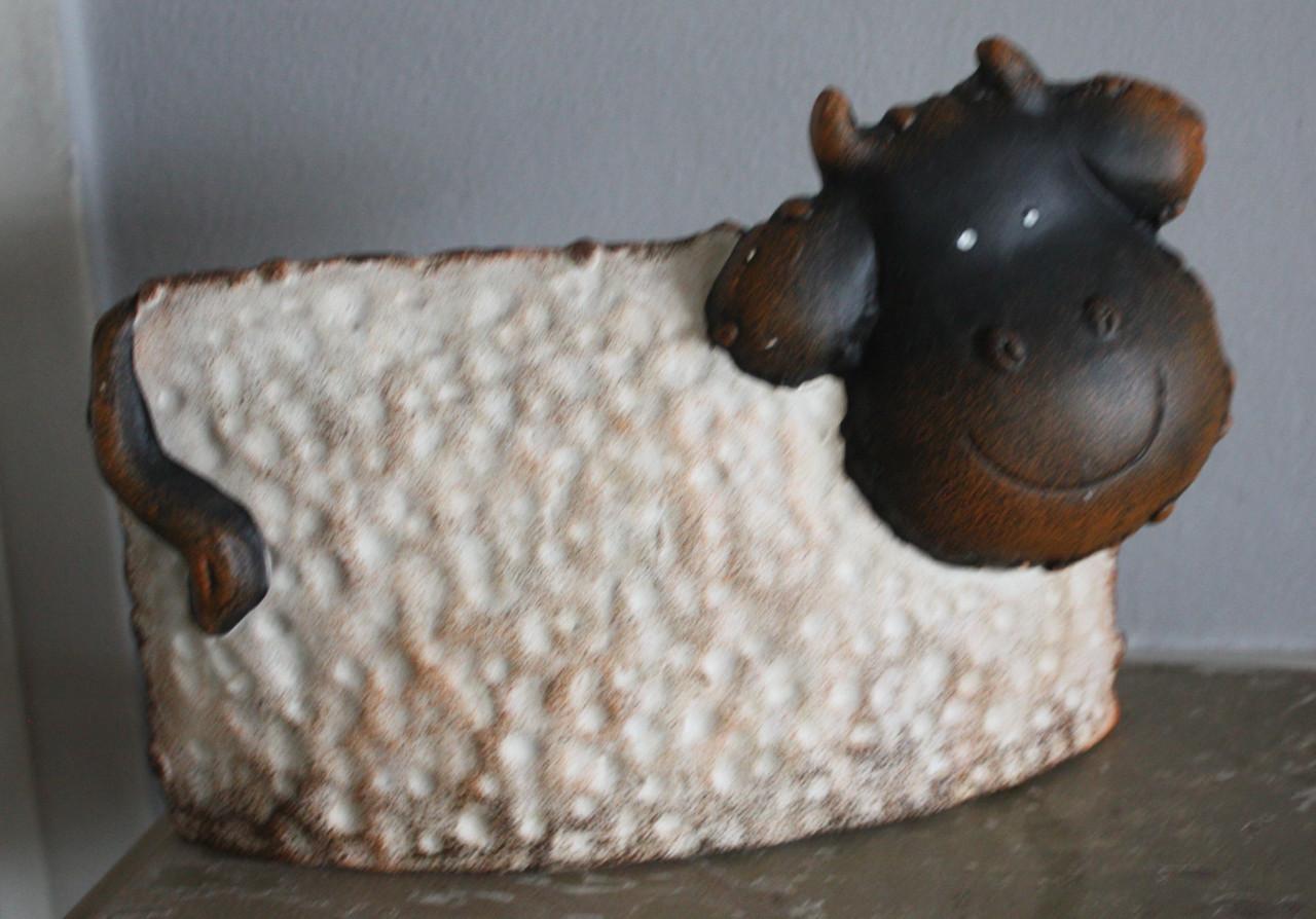 Set van 2 metalen schapen beeldjes