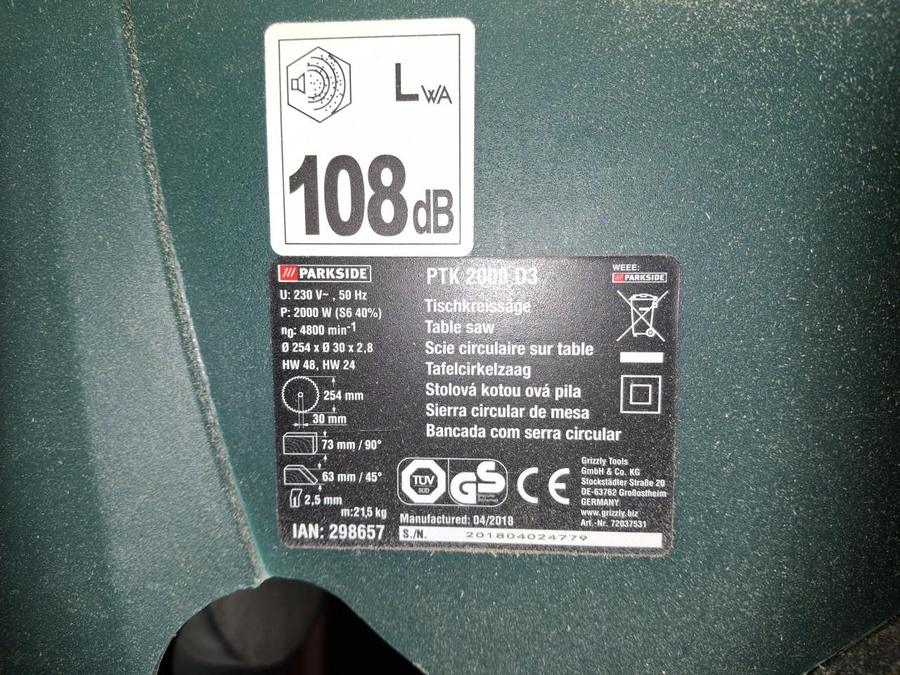 Te koop zaagtafel parkside