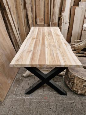 Tuintafel teakhout boomstam incl onderstel