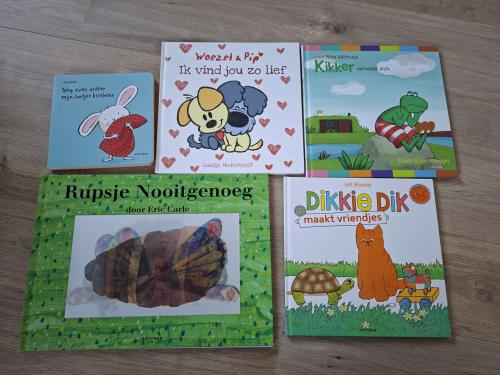 Leuke kinderboeken, 5x, o.a. Dikkie Dik, Rupsje Nooitgenoeg en Kikker