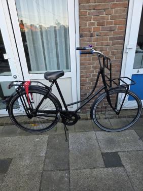 Dames fiets met voordrager 28 inch-trap rem achter-Fr.maat 56cm