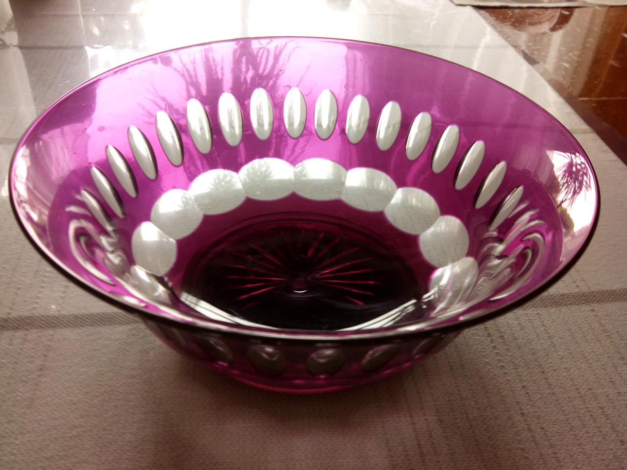 Kristalglazen (fruit)schaal, merk: Val Sint Lambert