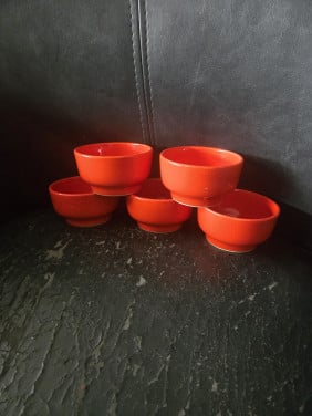 Set van 5 oranje schaaltjes H 4.2 cm Doorsnee 7.5 cm