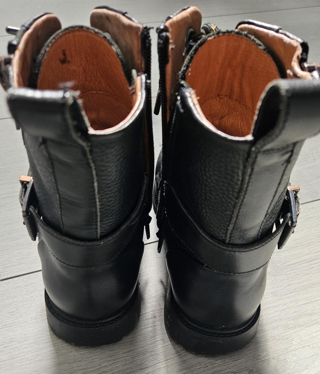 Zwarte leren boots