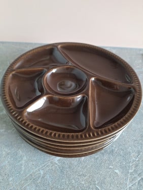 Fondue,  vakjes borden jaren 70
