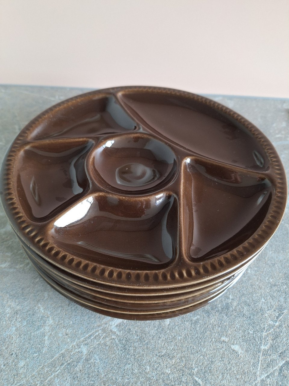 Fondue,  vakjes borden jaren 70
