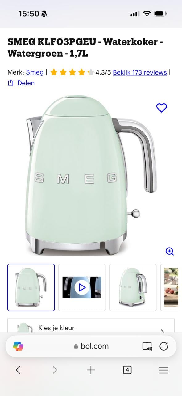 Smeg waterkoker