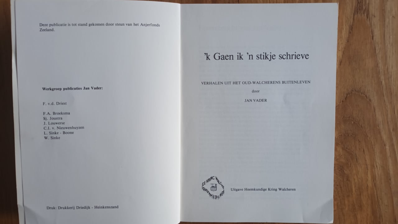 Zeeuws boekje 'k Gaen ik 'n stikje schrieve