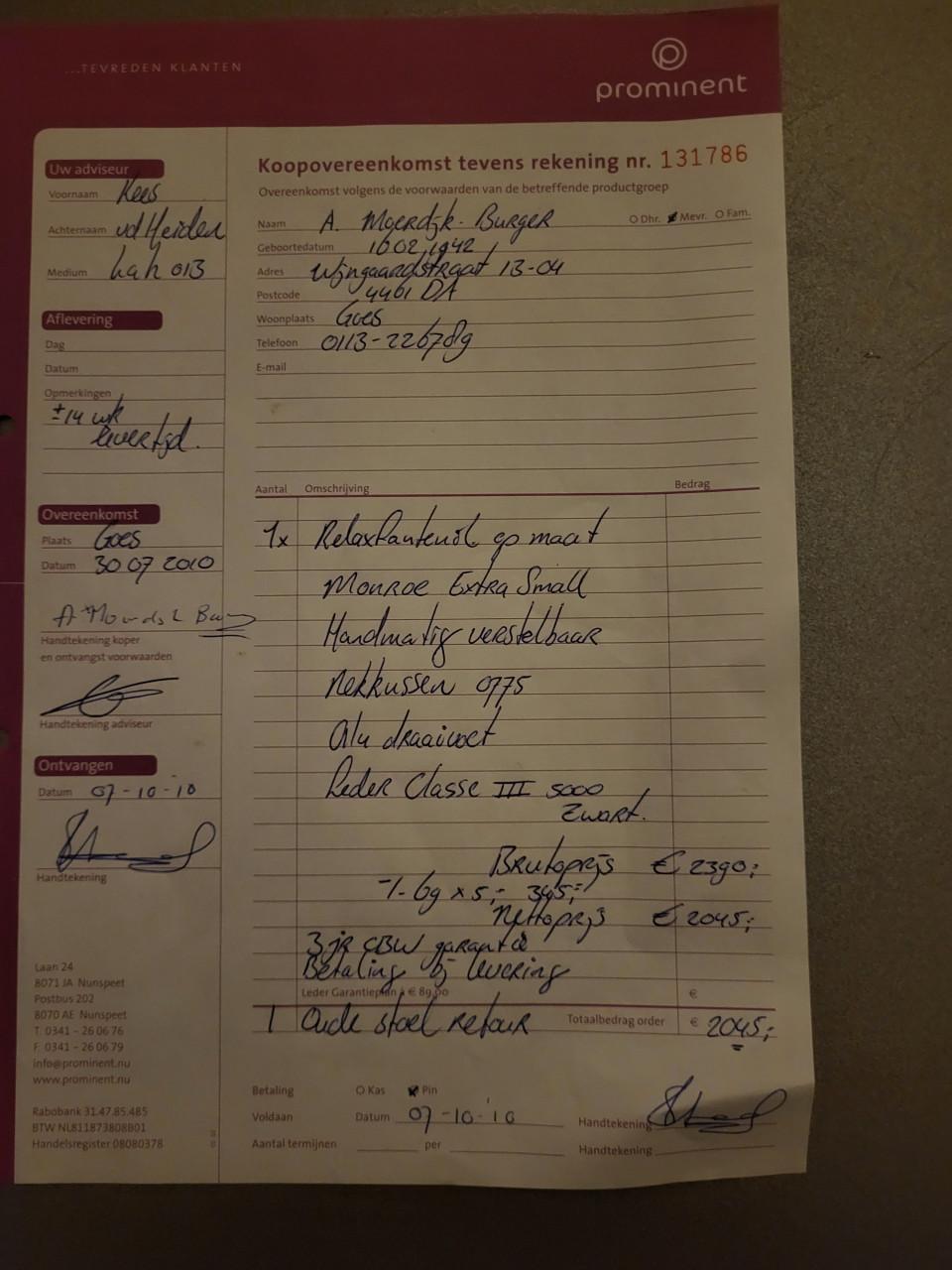 Prominent Relaxstoel, zwart leer, aluminium draaivoet