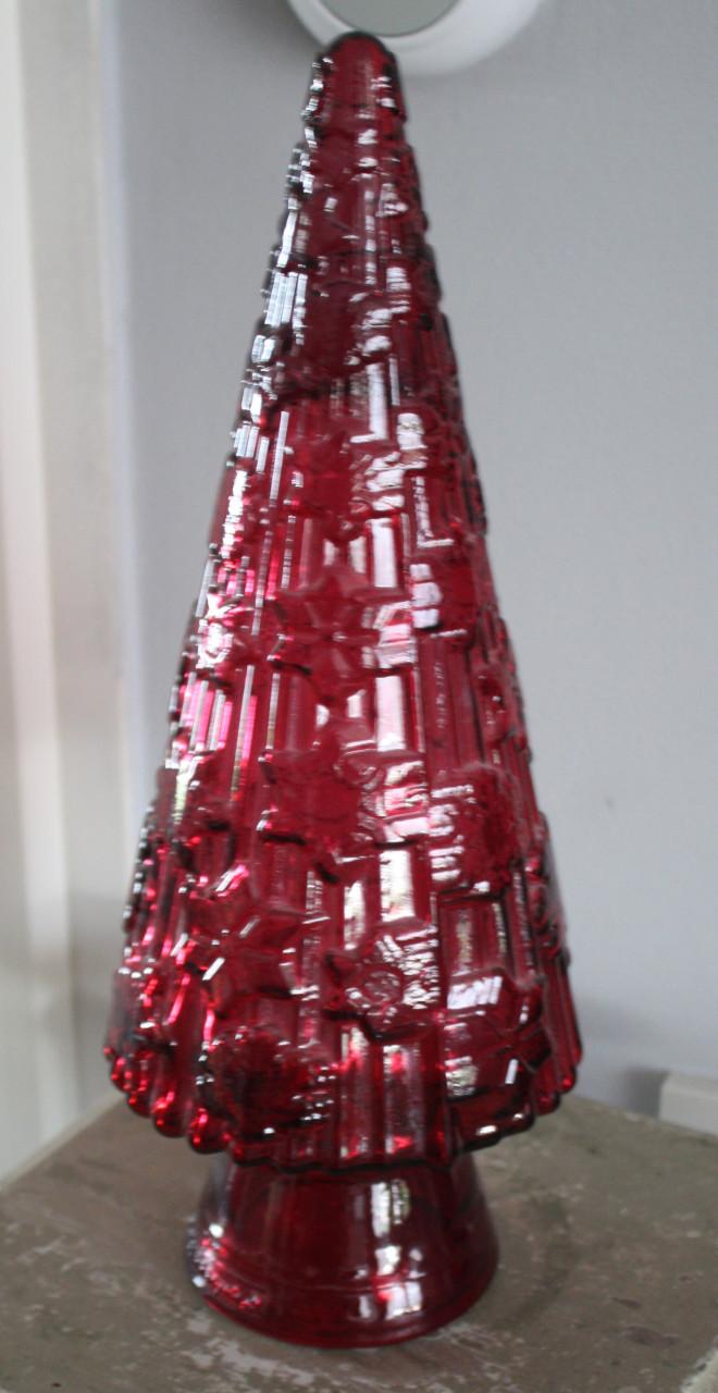 Kerstboom rood glas