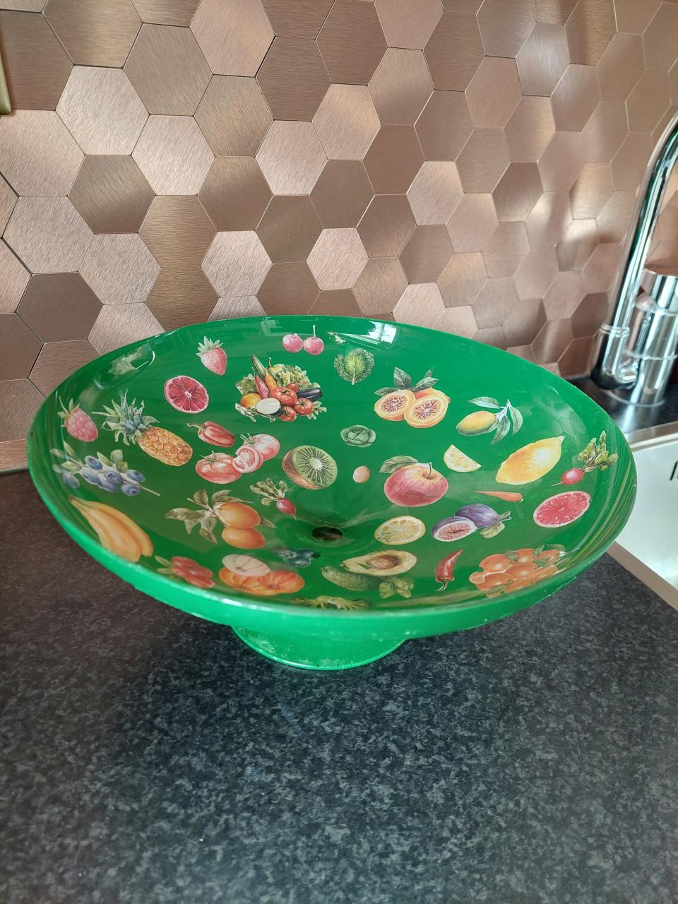 Nw Decoupage fruit schaal
