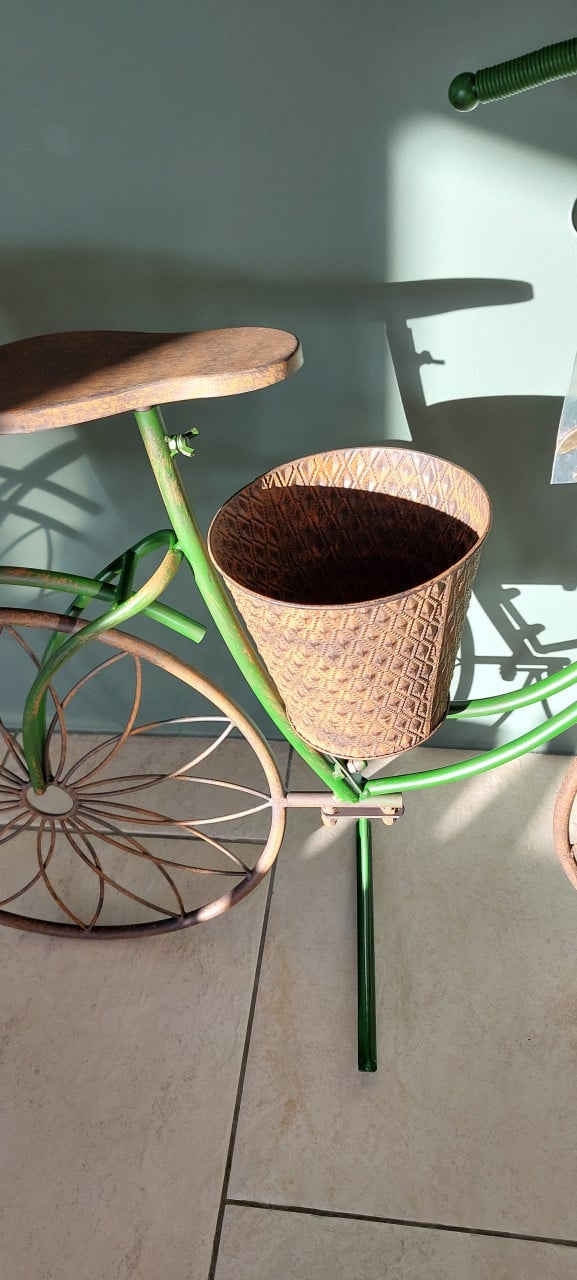 Fiets met bloempotten