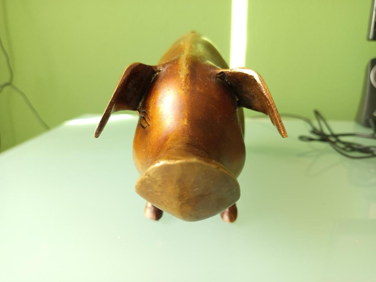 Vintage Messing Spaarvarken - Massief Koper/Brons
