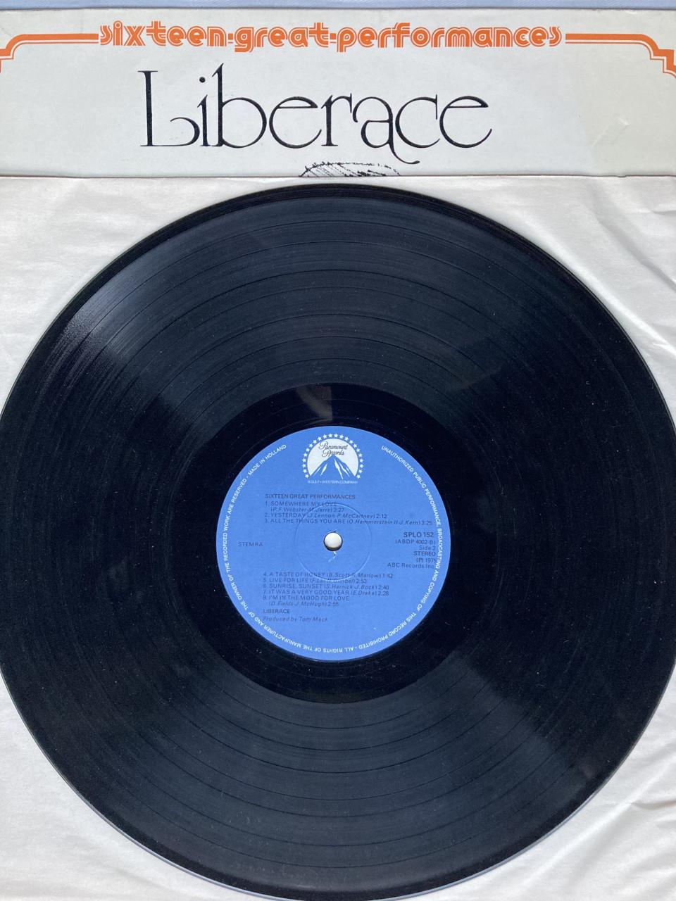 LP Liberace Sixteen Great Performances SPLO-152 ABC