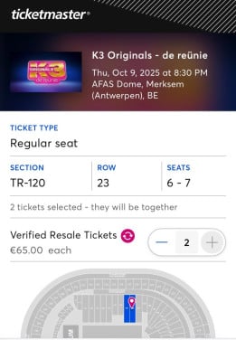 Tickets K3 originals de reunie