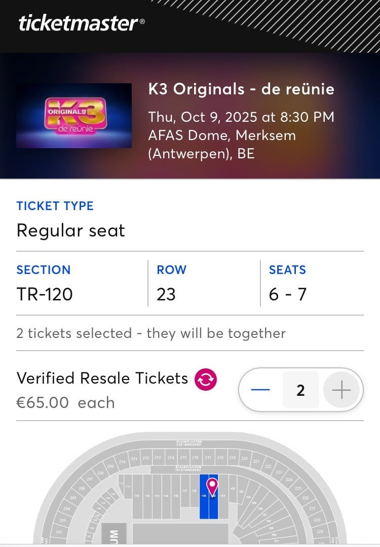 Tickets K3 originals de reunie