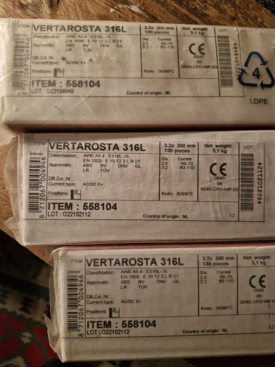 Te koop meerdere pakken laselectrodes