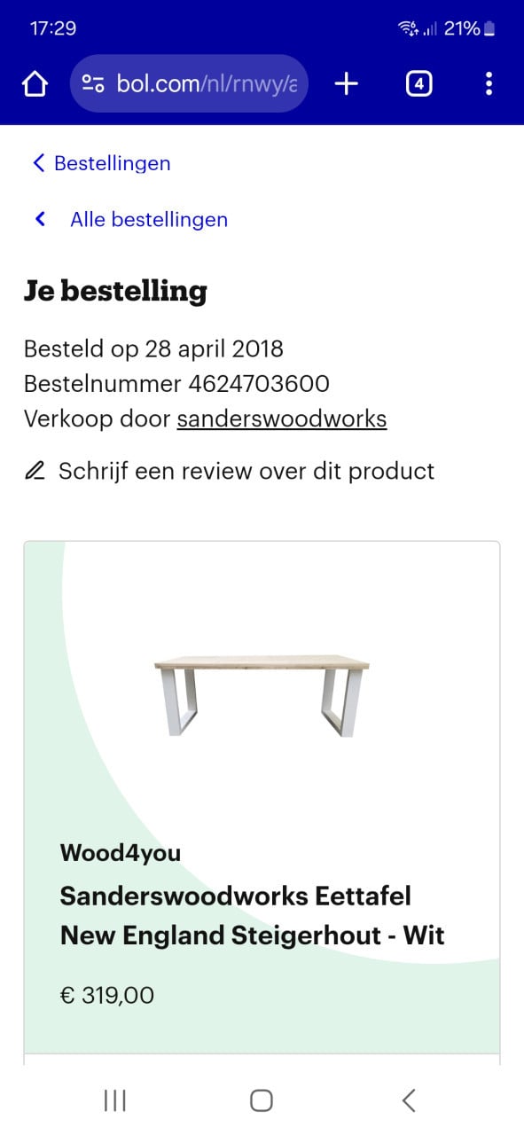 Eettafel voor binnen of buiten