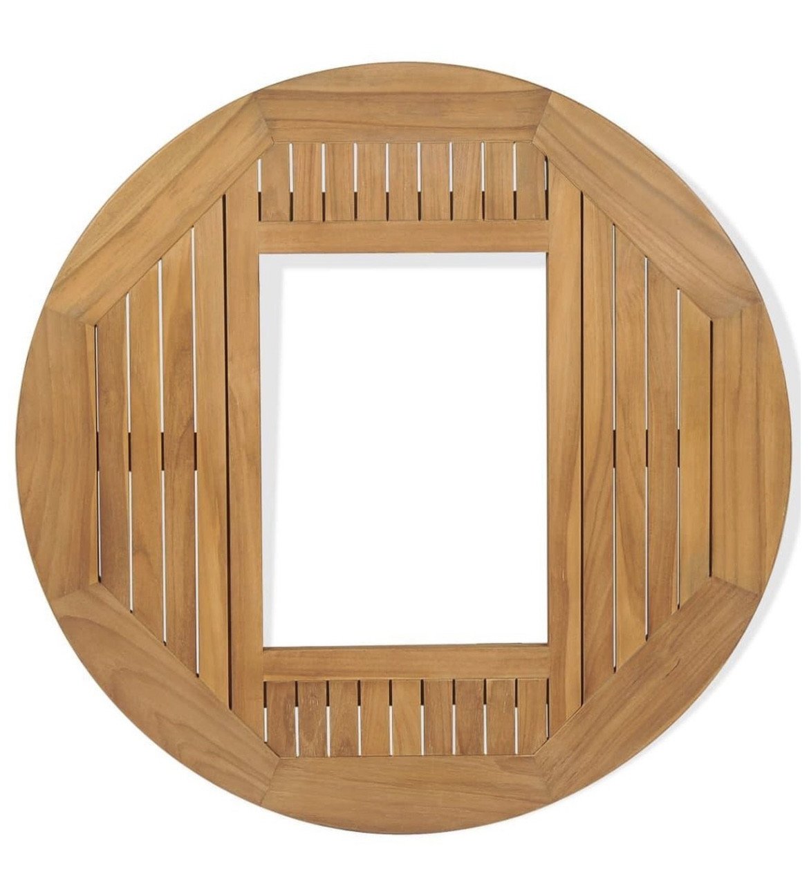 Nieuwe TEAK bierkrattafel / Diameter 70 cm.