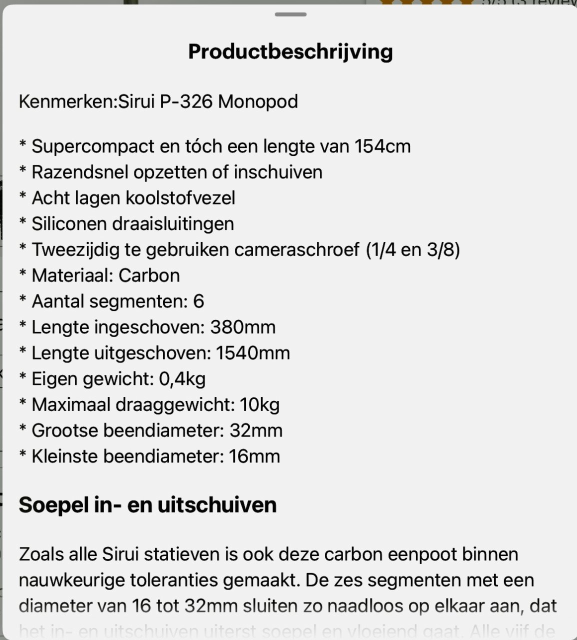 Monopod statief