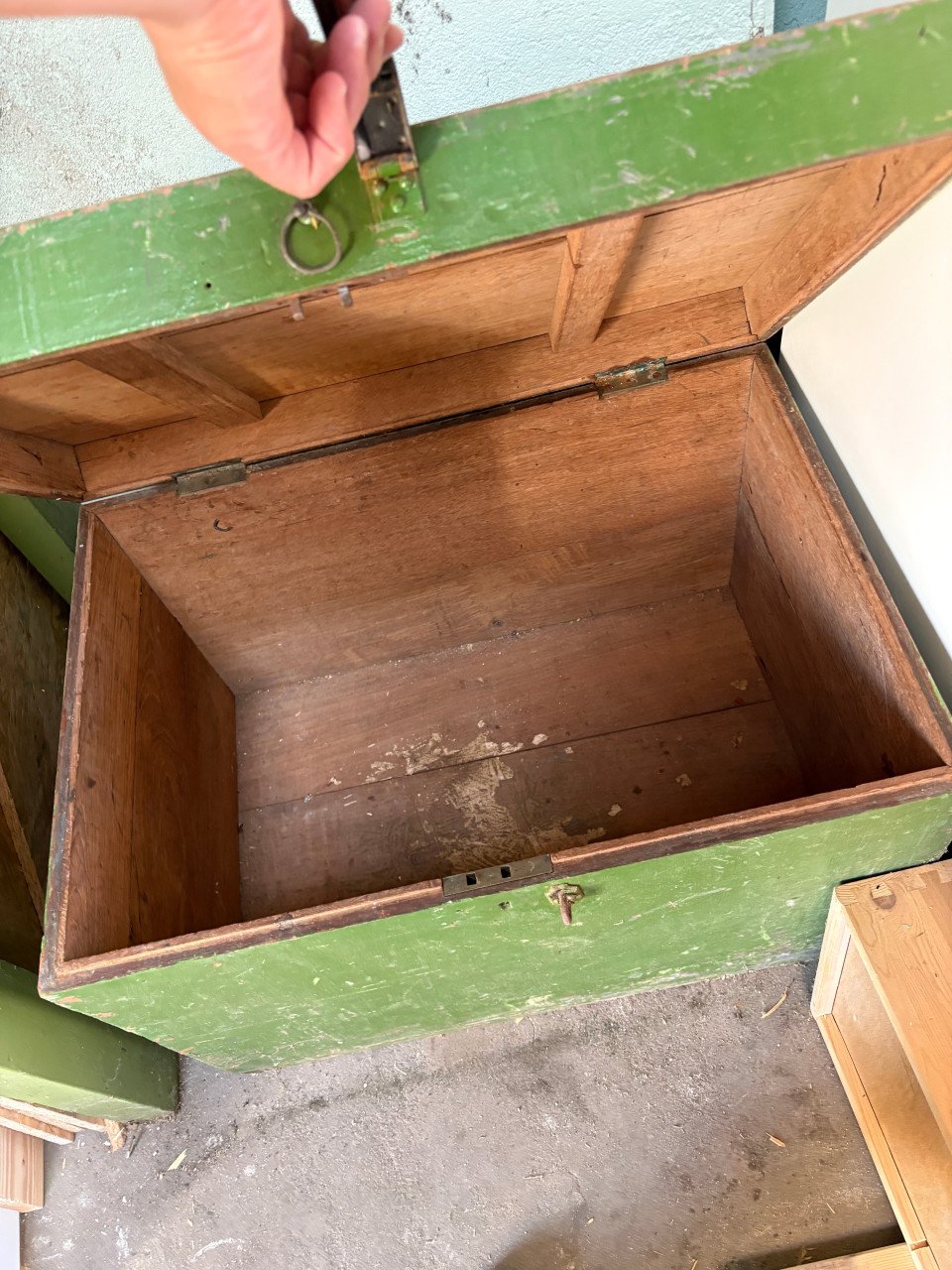 Oude houten kist
